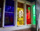 Stained glass in Church porch