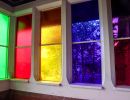 Stained glass in Church porch