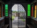 Stained glass in Church porch